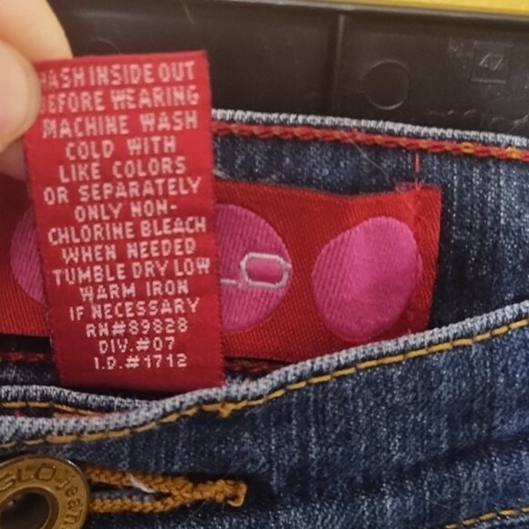 VTG Y2K GLO Low Rise Boot Cut Medium Wash Stretchy Cotton Blend Jeans Sz 11 - Picture 5 of 8